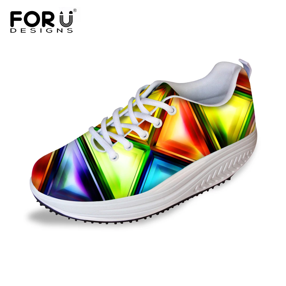 FORUDESIGNS Fashion Women Height Increasing Flats Platform Swing Shoes Bright Colorful Pattern Lace-up Breathable Slimming Shoes
FORUDESIGNS Fashion Women Height Increasing Flats Platform Swing Shoes Bright Colorful Pattern Lace-up Breathable Slimming Shoes