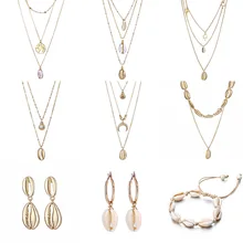 VKME multi-couche pendentif livraison directe collier bohème shell collier dames rétro or collier marine bijoux nouveau(China)