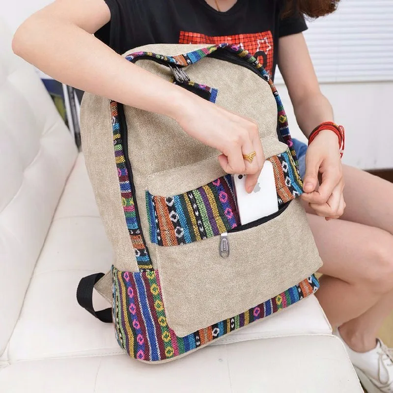 Canvas Backpack School Girls Backpack