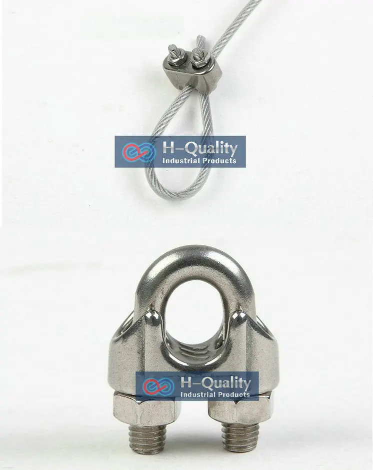 Free Shipping Wholesale 100PC/Lot Rigging Hardware M2 AISI316 DIN741 Stainless Steel Wire Rope Clips (ss304, m2-m24 available)
Free Shipping Wholesale 100PC/Lot Rigging Hardware M2 AISI316 DIN741 Stainless Steel Wire Rope Clips (ss304, m2-m24 available)