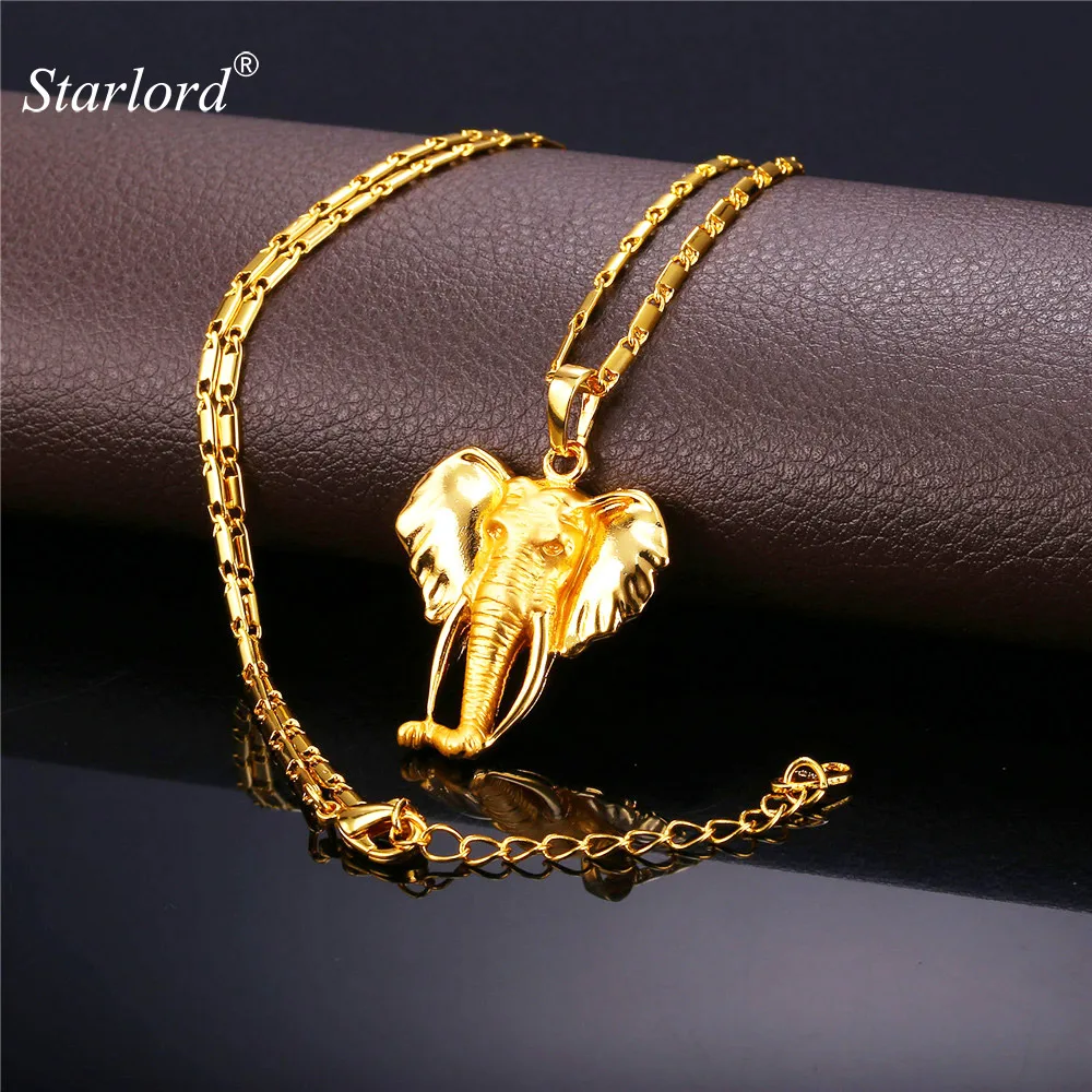Starlord Trendy Elephant Charm Necklaces & Pendants Men/Women African Animal Jewelry Gold Color Necklace P1926
Starlord Trendy Elephant Charm Necklaces & Pendants Men/Women African Animal Jewelry Gold Color Necklace P1926