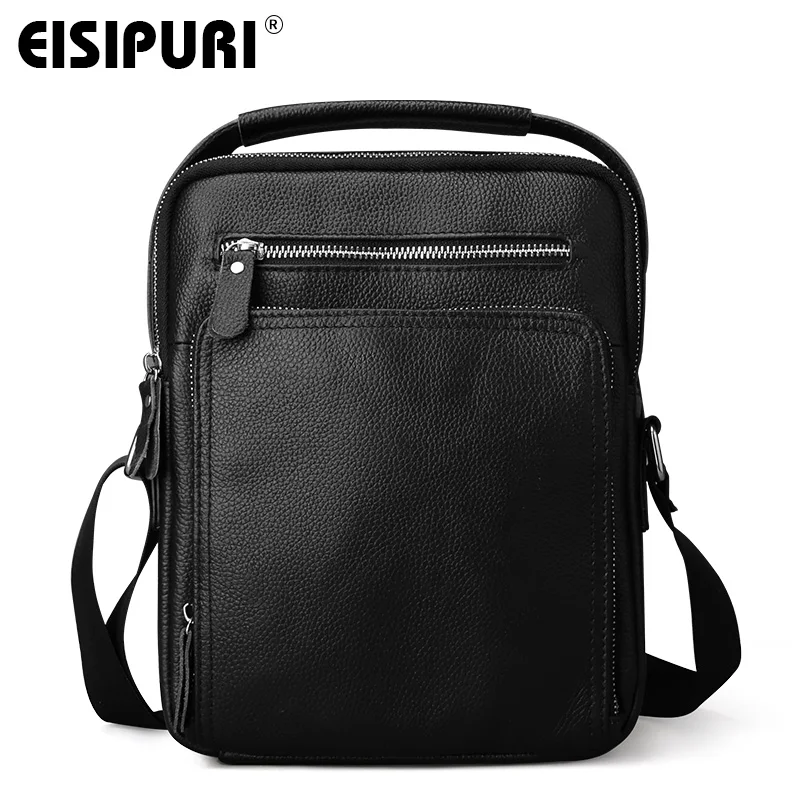 EISIPURI высокого качества Для мужчин сумка 100% натуральная кожа Повседневное