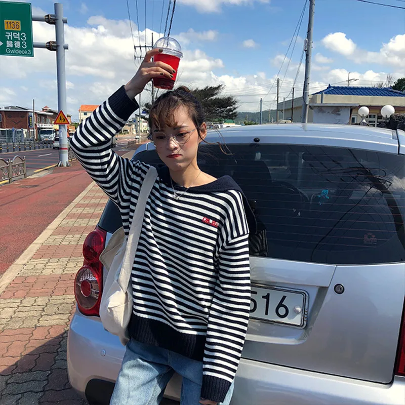 3 colors 2018 autumn and winter navy style stripe letter knitted sweaters womens sweaters and pullovers womens (X901)
3 colors 2018 autumn and winter navy style stripe letter knitted sweaters womens sweaters and pullovers womens (X901)