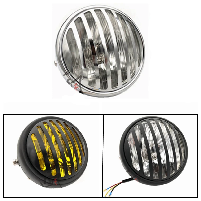 Universal 7 Inch Motorcycle Headlight Silver Color with Chrome Grill Style for Harley Cafe Racer For Cruisers Choppers Cafe Race
Universal 7 Inch Motorcycle Headlight Silver Color with Chrome Grill Style for Harley Cafe Racer For Cruisers Choppers Cafe Race
