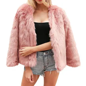 Winter Women Long Sleeve Overcoat Overwear Fur Coat Of Faux Fur Jacket Ladies Short Jacket Fluffy 
Winter Women Long Sleeve Overcoat Overwear Fur Coat Of Faux Fur Jacket Ladies Short Jacket Fluffy