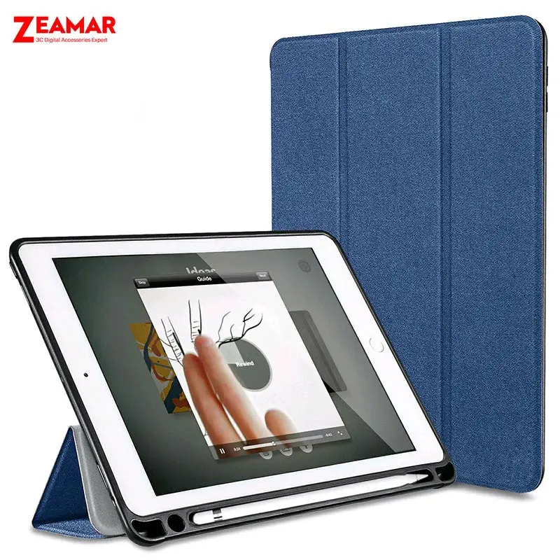 Чехол для iPad Pro 10 5 2017 с Apple Pencil Holder ZEAMAR кожаный смарт чехол магнитной подставкой
