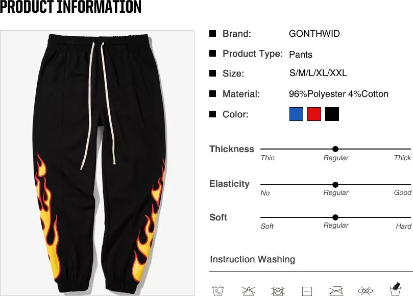 Flame Fire Printed Harem Pants