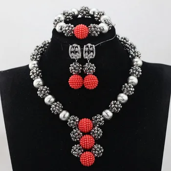 Grey Crystal Balls Bead Jewelry Red Pendant Statement Necklace African Beads Jewelry Set Free Shipping QW1083
Grey Crystal Balls Bead Jewelry Red Pendant Statement Necklace African Beads Jewelry Set Free Shipping QW1083
