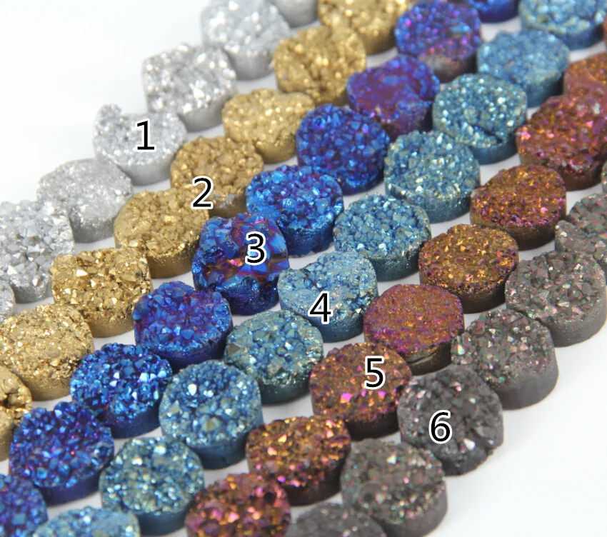 Wholesale Bulk 20mm Large Titanium Druzy Geode Flat Round Beads Pendants,10pcs/str Raw Drusy Quartz Loose Bead Necklace Findings
Wholesale Bulk 20mm Large Titanium Druzy Geode Flat Round Beads Pendants,10pcs/str Raw Drusy Quartz Loose Bead Necklace Findings