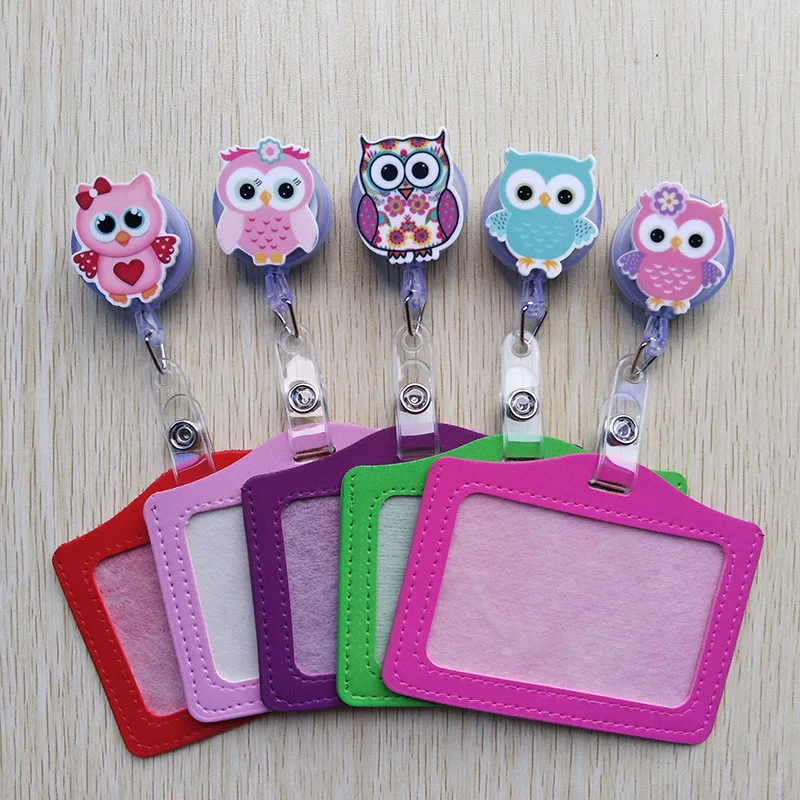 Foreign trade selling Cute cartoon Retractable Badge Reel with Horizontal style PU ID Business Card Work Card Badge Holder
Foreign trade selling Cute cartoon Retractable Badge Reel with Horizontal style PU ID Business Card Work Card Badge Holder