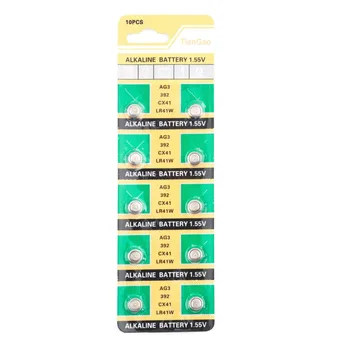 Cell Button Watch Battery 10X AG3 LR41 LR736 392 392A SR41SW CX41 SR736 SR41 DropShipping
Cell Button Watch Battery 10X AG3 LR41 LR736 392 392A SR41SW CX41 SR736 SR41 DropShipping