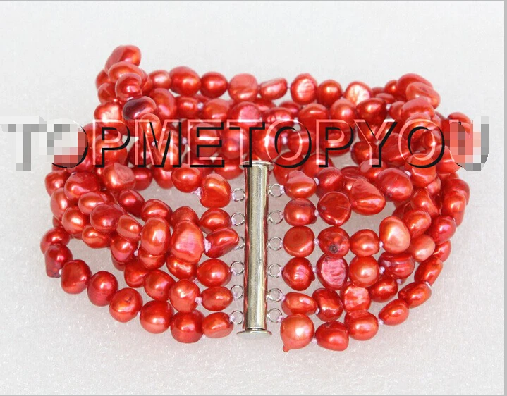 Genuine 8" 8mm 6row Baroque red pearls bracelet E3651^^^@^Noble style Natural Fine jewe SHIPPING new >>free shipping -Bride jewe
Genuine 8" 8mm 6row Baroque red pearls bracelet E3651^^^@^Noble style Natural Fine jewe SHIPPING new >>free shipping -Bride jewe