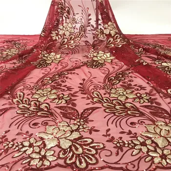 Latest Red Golden African Advanced Sequins Lace 2019 Embroidery Nigeria Lace Fabric High Quality French Mesh Lace Fabric
Latest Red Golden African Advanced Sequins Lace 2019 Embroidery Nigeria Lace Fabric High Quality French Mesh Lace Fabric