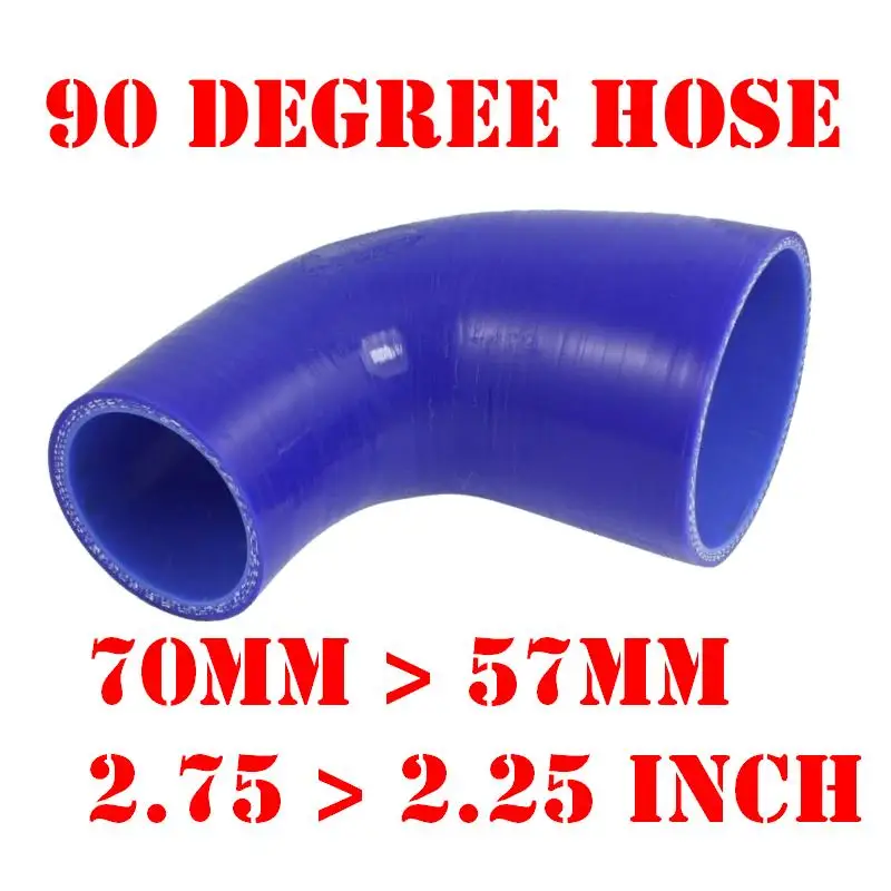 70mm > 57mm, 2.75" >2.25" Inch Silicone Reducer Hose Elbow 90 Degree Reinforced Silicone Turbo Pipe For Car #20140663646
70mm > 57mm, 2.75" >2.25" Inch Silicone Reducer Hose Elbow 90 Degree Reinforced Silicone Turbo Pipe For Car #20140663646