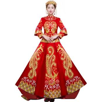 Red Women Qipao SuZhou Embroidery Overseas Chinese Bride Wedding Dress Gown Phoenix Cheongsam Toast Clothing Marriage Gift S-XXL
Red Women Qipao SuZhou Embroidery Overseas Chinese Bride Wedding Dress Gown Phoenix Cheongsam Toast Clothing Marriage Gift S-XXL