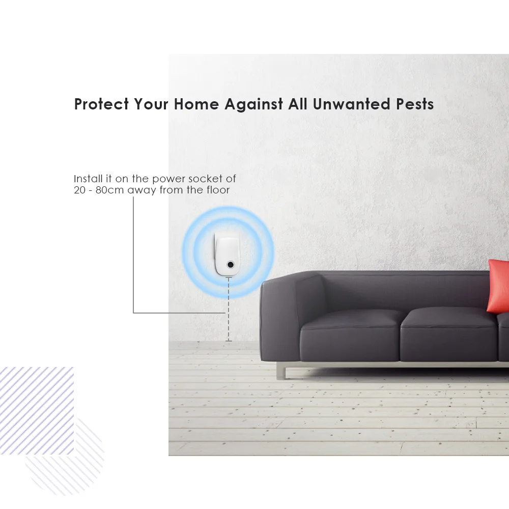 Multi-purpose Electronic Pest Repeller Ultrasonic Mosquito Rejector for Home Office