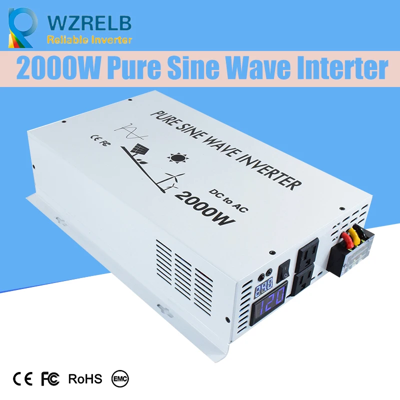 Pure sine wave Inverters 2000W Solar System Transformers DC to AC Converter with charging function /US Socket
Pure sine wave Inverters 2000W Solar System Transformers DC to AC Converter with charging function /US Socket