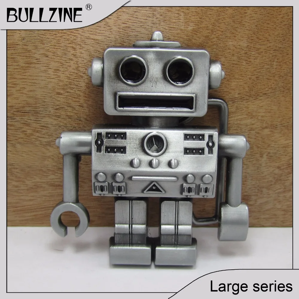 The Bullzine Robot belt buckle with black enamel with pewter finish FP-02582 suitable for 4cm width belt .
The Bullzine Robot belt buckle with black enamel with pewter finish FP-02582 suitable for 4cm width belt .