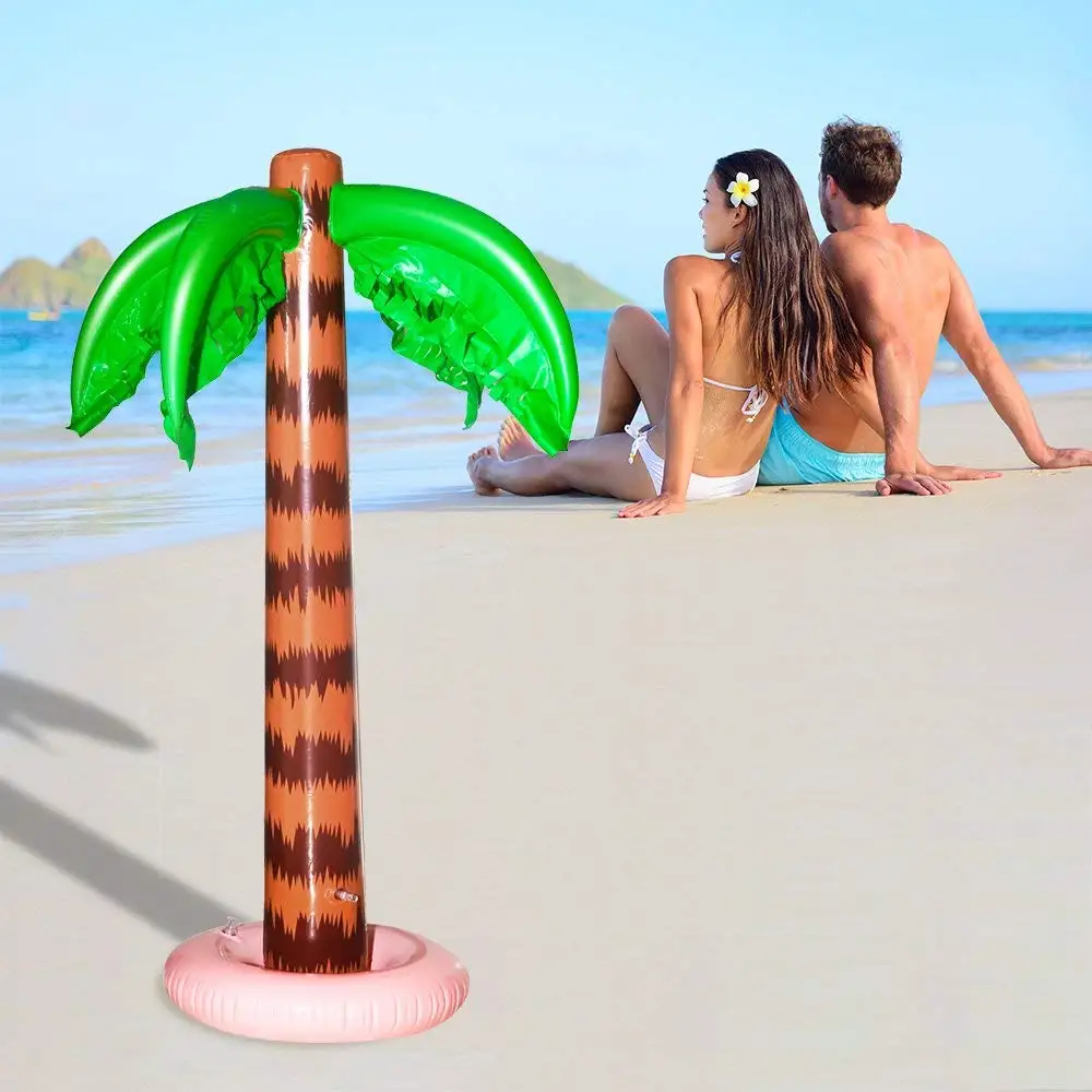 

FUNNYBUNNY Inflatable Palm Tree Decoration,Jumbo Coconut Trees Beach Backdrop Favor Tropical Blow Up Hawaiian Summer Party Decor