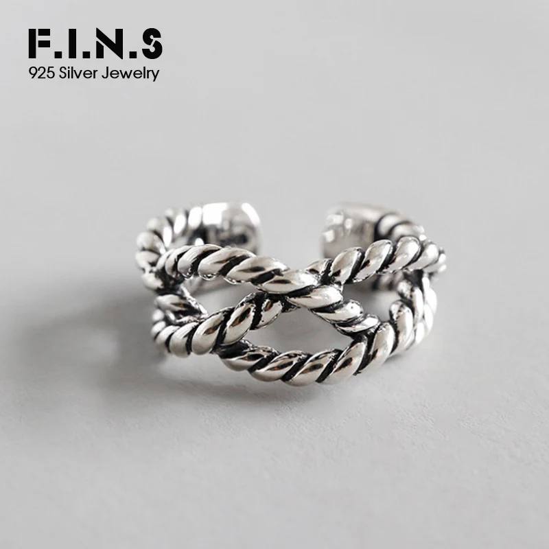 F.I.N.S Statement Open Adjustable Rings Vintage Twist Finger Ring 925 Silver Woman Ring for Decoration Custume Jewelry Rings
F.I.N.S Statement Open Adjustable Rings Vintage Twist Finger Ring 925 Silver Woman Ring for Decoration Custume Jewelry Rings