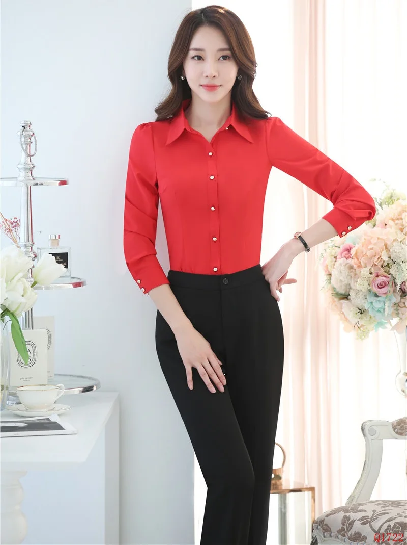 Formal Ladies Red Blouses & Shirts Women Business Suits with 2 Piece Pant and Top Sets Work Wear Clothes OL Styles
Formal Ladies Red Blouses & Shirts Women Business Suits with 2 Piece Pant and Top Sets Work Wear Clothes OL Styles
