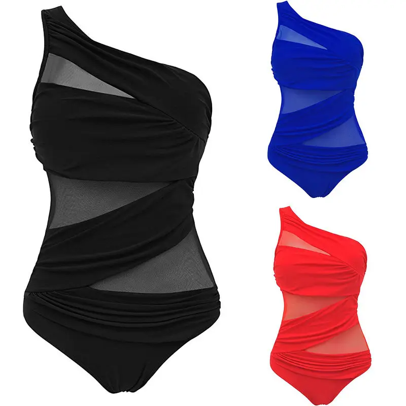 Summer Women One Piece Swimsuit Swimwear Monokini Bikini Female One Shoulder Mesh Bathing Beach Suit Plus Size M-4XL
Summer Women One Piece Swimsuit Swimwear Monokini Bikini Female One Shoulder Mesh Bathing Beach Suit Plus Size M-4XL