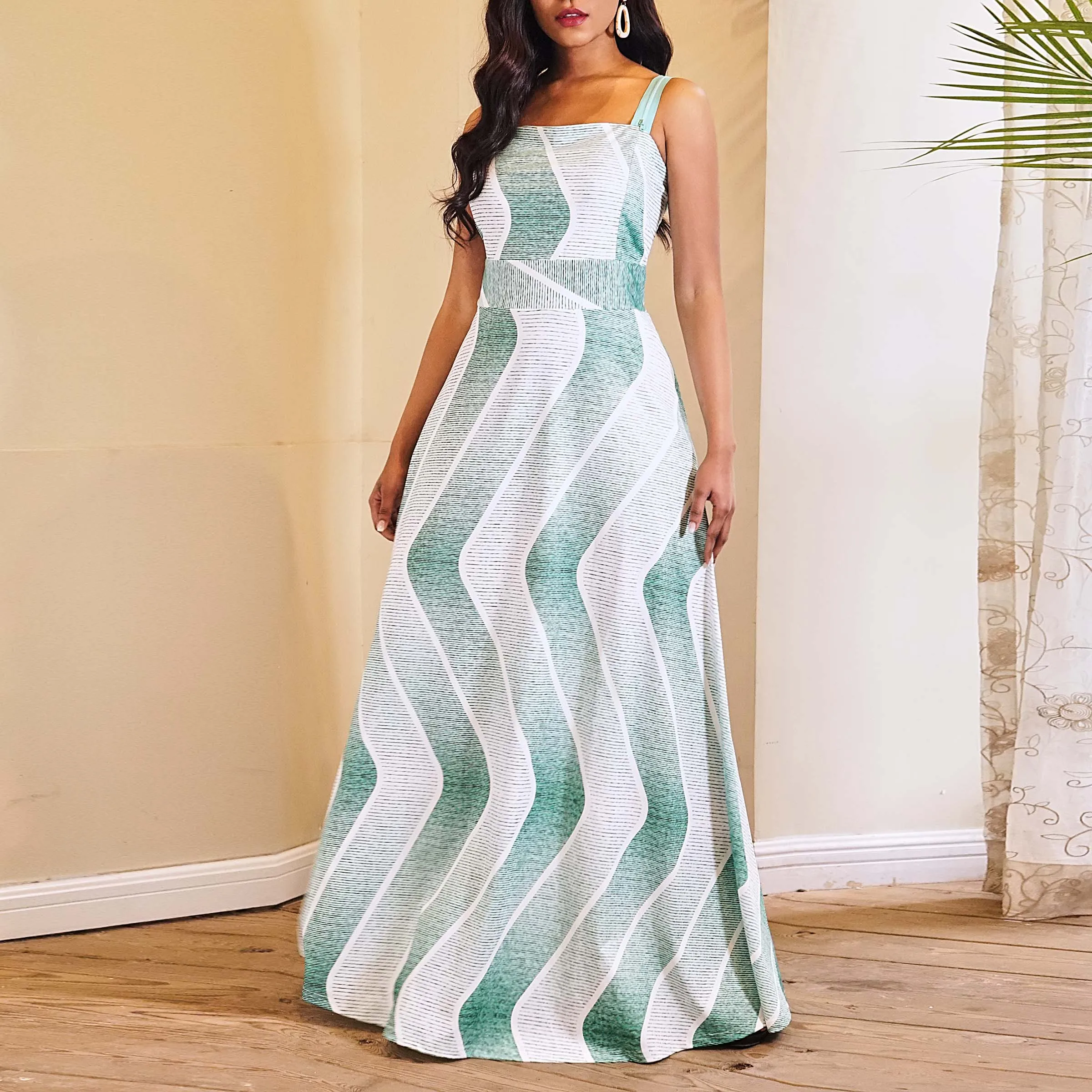 Sisjuly Women Maxi Dresses Elegant Sexy Travel Beach OL Ladies Party Green High Waist Stripe Plus Size Female Simple Dress
Sisjuly Women Maxi Dresses Elegant Sexy Travel Beach OL Ladies Party Green High Waist Stripe Plus Size Female Simple Dress