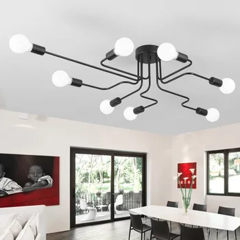 Vintage Ceiling Lights For Home Lighting Luminaire Multiple Rod Wrought Iron Ceiling Lamp E27 Bulb Living Room Lamparas De Techo
Vintage Ceiling Lights For Home Lighting Luminaire Multiple Rod Wrought Iron Ceiling Lamp E27 Bulb Living Room Lamparas De Techo