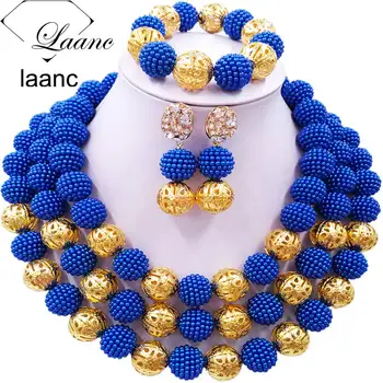 Laanc Royal Blue Simulated Pearl Beads African Jewelry Set Nigerian Wedding Necklace Jewelry Sets 3CZJ008
Laanc Royal Blue Simulated Pearl Beads African Jewelry Set Nigerian Wedding Necklace Jewelry Sets 3CZJ008