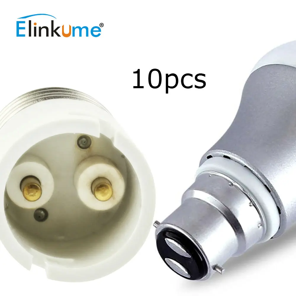 Elinkume 10pcs E27 to B22 Fireproof Material Light Bulb Base Holder Adapter Converters Socket Adapter For LED Light
Elinkume 10pcs E27 to B22 Fireproof Material Light Bulb Base Holder Adapter Converters Socket Adapter For LED Light
