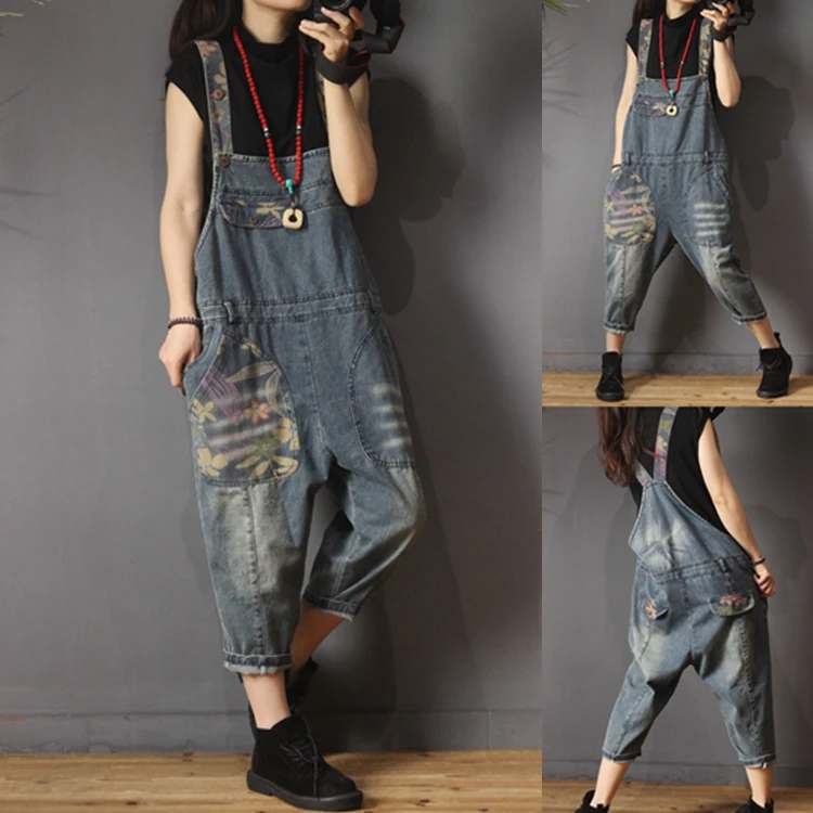 Spring Autumn Women Casual All-match Loose Plus Size Vintage Bleached Cotton Denim Jumpsuits
Spring Autumn Women Casual All-match Loose Plus Size Vintage Bleached Cotton Denim Jumpsuits