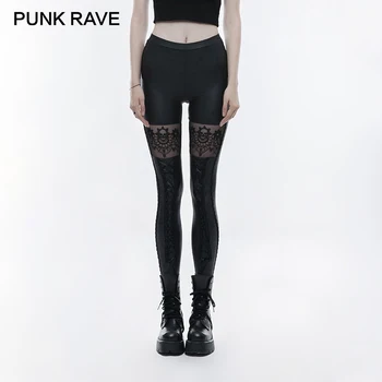 PUNK RAVE Gothic Skull Embroidered Women Sexy Leggings Elastic Waist Slim Fit Black Sexy Leather Punk Pants
PUNK RAVE Gothic Skull Embroidered Women Sexy Leggings Elastic Waist Slim Fit Black Sexy Leather Punk Pants