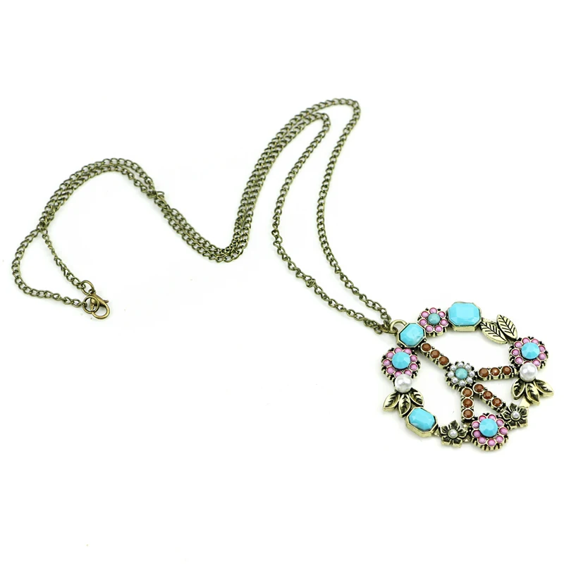 New Retro Vintage Bronze Peace Sign Flower Leaf Pendant Long Sweater Chain Necklace
New Retro Vintage Bronze Peace Sign Flower Leaf Pendant Long Sweater Chain Necklace