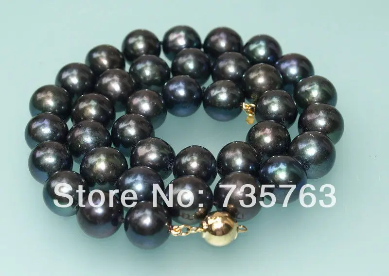 HOT 001356 AA 12-13mm black FreshWater Cultured Pearl necklace
HOT 001356 AA 12-13mm black FreshWater Cultured Pearl necklace