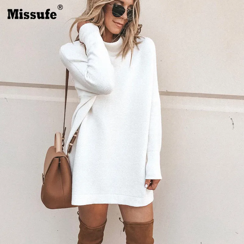 Missufe 2018 Autumn Winter Loose Dress Women Knitted Long Sleeve Solid Dress Warm Elegant Vestidos Female Slim White Black Dress
Missufe 2018 Autumn Winter Loose Dress Women Knitted Long Sleeve Solid Dress Warm Elegant Vestidos Female Slim White Black Dress