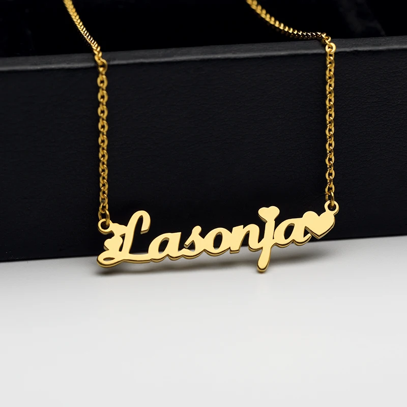 Custom Name Necklace Stainlesss Steel Gold Chain Choker With With Heart Personalized Necklaces For Women Men Bijoux Bff Jewelry
Custom Name Necklace Stainlesss Steel Gold Chain Choker With With Heart Personalized Necklaces For Women Men Bijoux Bff Jewelry