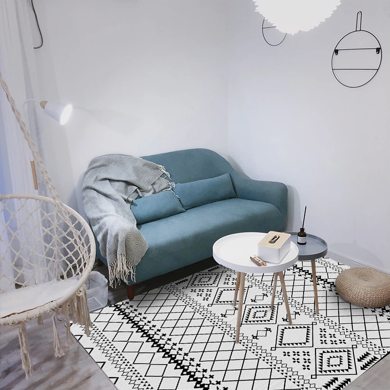 Modern Brief Black White Geometric Ethnic Bohemia Style Bathroom Door Mat Parlor Living Room Bedroom Decorative Carpet Area Rug
Modern Brief Black White Geometric Ethnic Bohemia Style Bathroom Door Mat Parlor Living Room Bedroom Decorative Carpet Area Rug