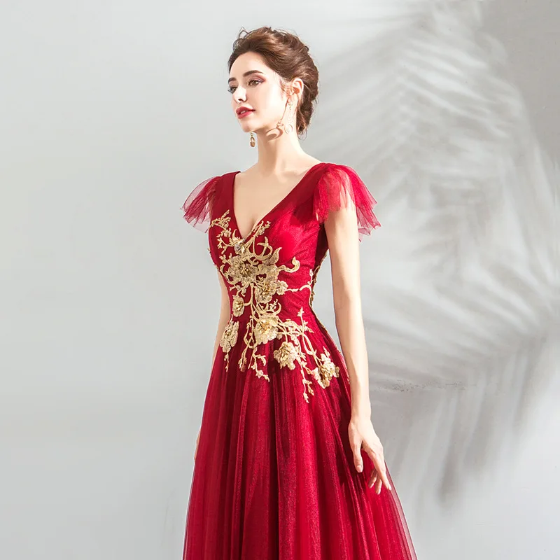 2019 spring new Sexy Slim red bride double v-neck long Wedding Dresses Flower Evening Party Gown Vestidos Plus Size XS-XXXL
2019 spring new Sexy Slim red bride double v-neck long Wedding Dresses Flower Evening Party Gown Vestidos Plus Size XS-XXXL