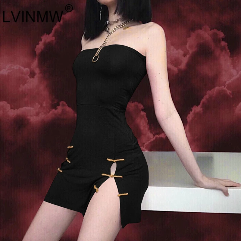 LVINMW Sexy Slash Neck Strapless Side Split Vintage Mini Dress 2019 Summer Women Sexy Cheongsam Style Female Party Club Clothes
LVINMW Sexy Slash Neck Strapless Side Split Vintage Mini Dress 2019 Summer Women Sexy Cheongsam Style Female Party Club Clothes