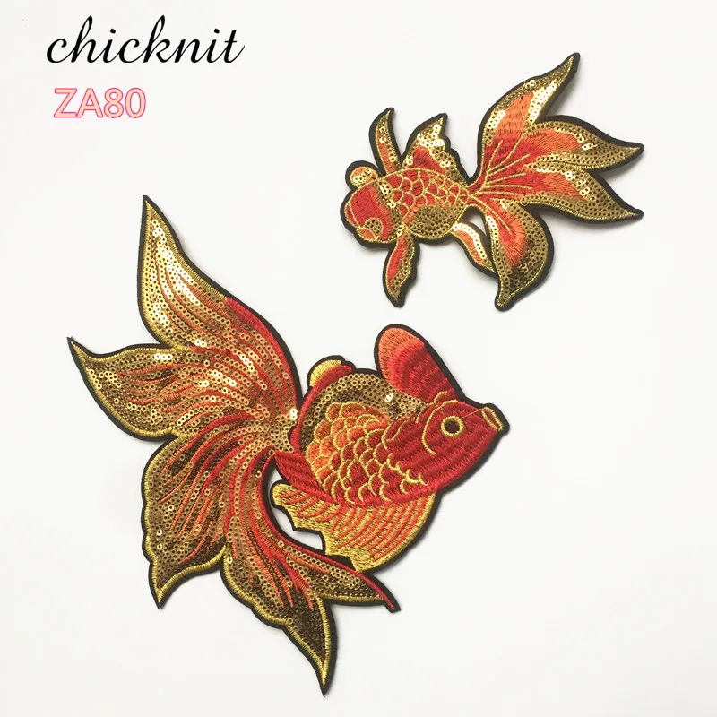 ASHION 2 PCS sequins embroidery goldfish applique patch Sew - On clothing accessories ZA80
ASHION 2 PCS sequins embroidery goldfish applique patch Sew - On clothing accessories ZA80