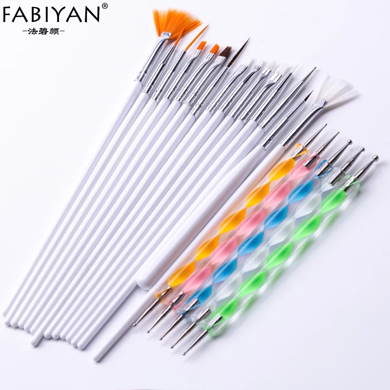 20Pcs Nail Art Design Painting Drawing Brush 2 Way Marbleizing Dotting Pen Acrylic Gel UV Builder Flat Fan Tool Set Kit Manicure
20Pcs Nail Art Design Painting Drawing Brush 2 Way Marbleizing Dotting Pen Acrylic Gel UV Builder Flat Fan Tool Set Kit Manicure