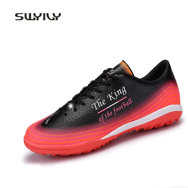 SWYIVY Men Soccer Shoes Breathable Broken Nails Non-slip Athelet Shoes 2018 Wear-resistant Male Sneakers Mixed Color Soft Shoes