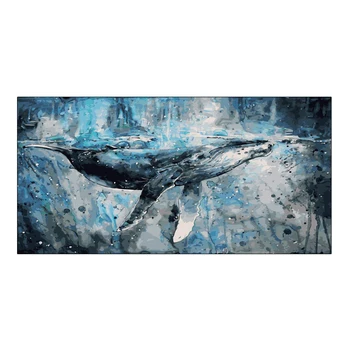 

60x120cm large size painting By Numbers Blue Big whale oil ocean animal digital Paint By Numbers Modular painting home decor