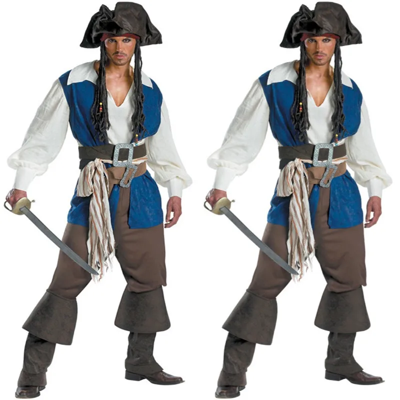 M-XL Deluxe Pirates Costume Halloween Men Caribbean Pirates Costume Movie Captain Jack Cosplay Adult Costumes Full Set
M-XL Deluxe Pirates Costume Halloween Men Caribbean Pirates Costume Movie Captain Jack Cosplay Adult Costumes Full Set
