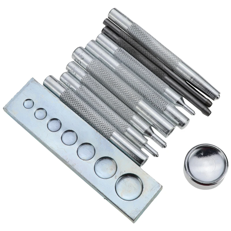 11pcs/set Metal DIY Leather Craft Tool Set Die Hole Punch Snap Fasteners Press Studs Rivet Setter Base Kit
11pcs/set Metal DIY Leather Craft Tool Set Die Hole Punch Snap Fasteners Press Studs Rivet Setter Base Kit