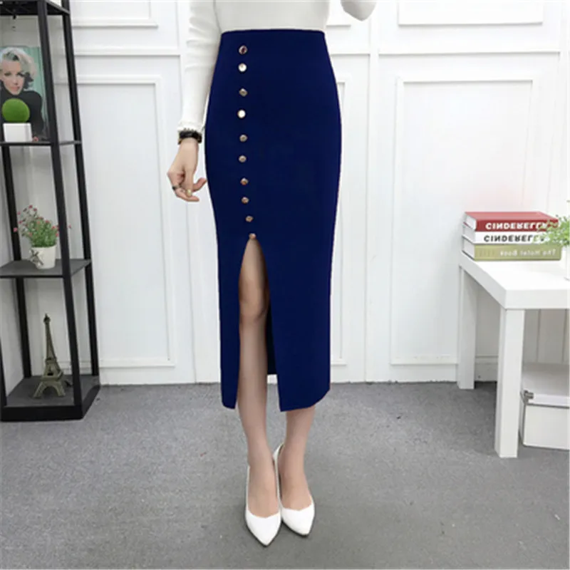 Office Lady Pencil Midi Skirt Autuam Fashion Comfortable Knitted Women Skirt Female Split Long Skirt Black New 2019 Spring ZZ421
Office Lady Pencil Midi Skirt Autuam Fashion Comfortable Knitted Women Skirt Female Split Long Skirt Black New 2019 Spring ZZ421