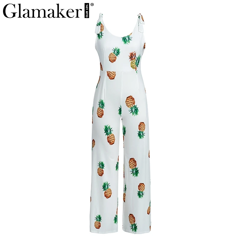 Glamaker Elegant pineapple print bow sexy jumpsuit romper Fashion transparent women jumpsuit Summer backless playsuit overalls
Glamaker Elegant pineapple print bow sexy jumpsuit romper Fashion transparent women jumpsuit Summer backless playsuit overalls