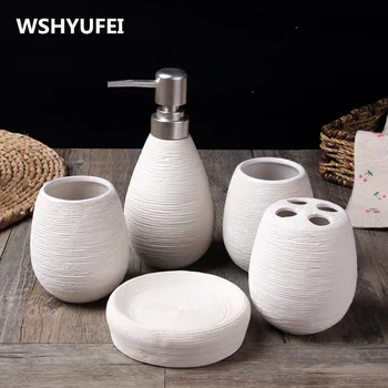 4/5Pcs Lot Ceramic Bathroom Sets Of Home Decoration Creative Bathroom Toiletries Soap Dish Toothbrush Holder
4/5Pcs Lot Ceramic Bathroom Sets Of Home Decoration Creative Bathroom Toiletries Soap Dish Toothbrush Holder