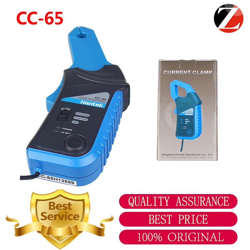 Hantek CC65 AC/DC Current Clamp meter with BNC Connector CC65 20kHz Bandwidth 1mV/10mA 65A for Oscilloscope and Multimeter
Hantek CC65 AC/DC Current Clamp meter with BNC Connector CC65 20kHz Bandwidth 1mV/10mA 65A for Oscilloscope and Multimeter