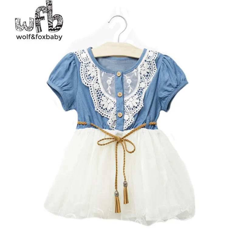 Retail 2-8 years dress Fold Denim solid color dress kids children spring summer autumn fall
Retail 2-8 years dress Fold Denim solid color dress kids children spring summer autumn fall